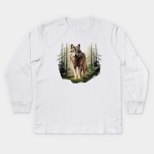 Grey Wolf Kids Long Sleeve T-Shirt